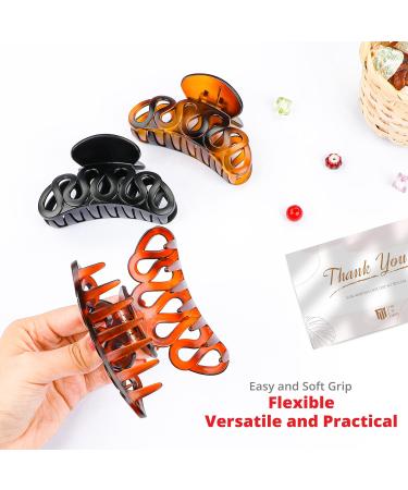 Strong Hold Hair Claw Clips for Thick Hair - 3PCS (Matte Finish) - Buy Online on GoSupps.com