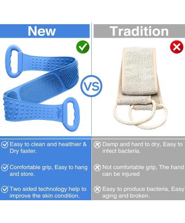 Avilana Extended 31.5 Silicone Back Scrubber for Men and Women - Easy to Clean, Hygienic - Gray - Buy Online on GoSupps.com