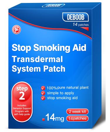 Stop Smoking Patches Step 2 14mg - Delivered 24 Hours Transdermal System to Stop Smoking Aids That Work, Easy and Effective to Quit Smoking,Harmless Stop Smoking Aid Patches,14mg,14 Count