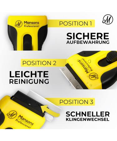 Manson's Professional Ceranium Field Scraper - Reliable Kitchen & Household Tool with Soft Touch Handle - 6-Part Replacement Blades Set - International Shipping Available - Buy Online on GoSupps.com