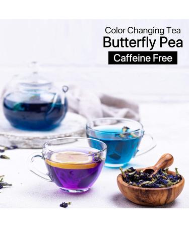 Blue Tea - Butterfly Pea Flower Pyramid Tea Bags | Natural Food Coloring for Iced Tea, Cocktails & Mocktails | Clitoria Flower Herbal Tea in PET Jar - Buy Online on GoSupps.com