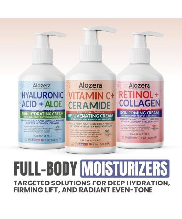 Alozera Vitamin C Body Lotion with Ceramides & Stem Cells Anti-Aging Moisturizing Body Cream for Noticeably Brightening & Visibly Even Skin Tone Lightweight Fragrance Free 16.9 oz - Buy Online on GoSupps.com