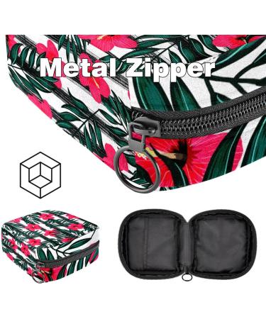 Stylish Women's Binding Storage Bags - Tropical Leaf Patterns for Menstrual Pads Tampons & More | Portable Multicolored Storage Solution for School & Office - Buy Online on GoSupps.com