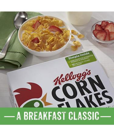 Kellogg's Corn Flakes Cereal - Family Size 18oz Box | Fat Free, 8 Vitamins & Minerals | Original Flavor - Buy Online on GoSupps.com
