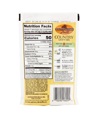 Southeastern Mills Old Country Gravy Mix 2.75 oz - Rich and Flavorful Country Gravy Mix - 2.75 Ounce Packet - Buy Online on GoSupps.com