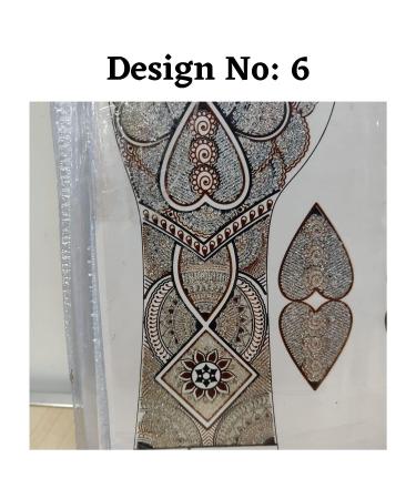 Indian Bridal Mehendi Tattoo | Temporary Henna Hand Sticker Mandala Wedding Body Sticker - Design No. 5 - Buy Online on GoSupps.com