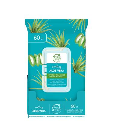Petal Fresh Soothing Aloe Vera Makeup Removing Cleansing Towelettes Gentle Face Wipes Daily Cleansing Vegan and Cruelty Free 60 count
