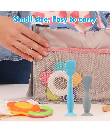 Silicone Baby Diaper Cream Brush Set for Newborn Grooming | Butt Paste Applicator for Infants | Big Blue + Small Grey - Buy Online on GoSupps.com