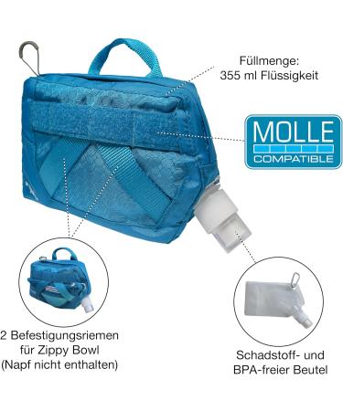 Kurgo RSG Dog Water Bottle - PVC & BPA-Free 355ml Capacity Practical Bag Blue - Ideal for International Shipping - Buy Online on GoSupps.com