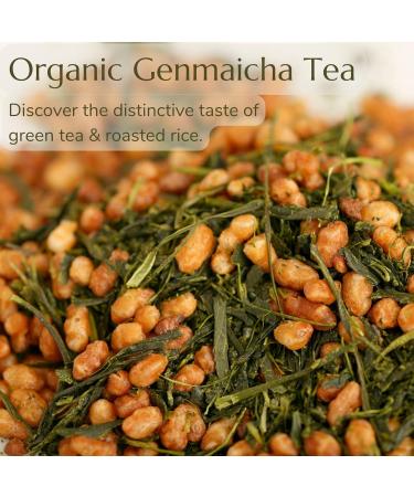 Anna's Teapot Organic Genmaicha Green Tea - Authentic Japanese Loose Leaf Tea with Roasted Rice in a Resealable Bag - 100g - Buy Online on GoSupps.com