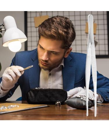 Fattoz 5.5" Long Silver Tone Stainless Steel Round Tip Tweezers - Buy Online on GoSupps.com