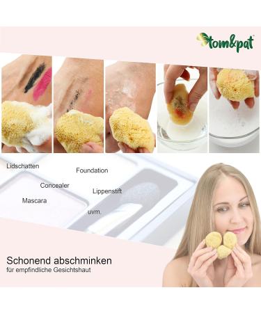 Tom & Pat Natural Cosmetic Sponges - Premium Reusable Makeup Sponges from Greece | Dermatest Approved - Buy Online on GoSupps.com