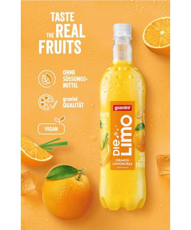 Granini Orange Lemongrass Soda (6x1L) - Refreshing All-Natural Vegan Drink Without Sweeteners & Preservatives - Buy Online on GoSupps.com