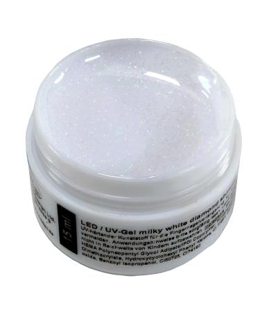 World of Nails-Design LED/UV Diamond Shimmer Building Gel with Fine Glitter Particles 5ml (Milky White)