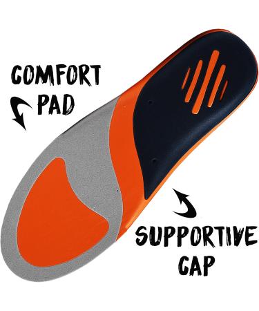 Shop Comfortable Insoles for Dress Shoes - Memory Foam Arch Support Inserts for Men & Women (Sizes M 12.5-14 W 14 - Buy Online on GoSupps.com