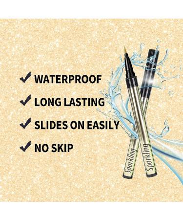 Music Flower Waterproof Liquid Eyeliner Pen | Metallic Shimmer Color | Smudge-Resistant & Long-Wearing | Light Gold - Buy Online on GoSupps.com