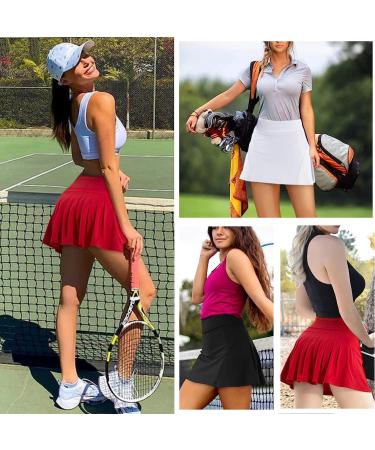 Pleated Tennis Skirt with Pockets | High-Waisted Golf Skort for Women | Athletic Running Activewear - Buy Online on GoSupps.com