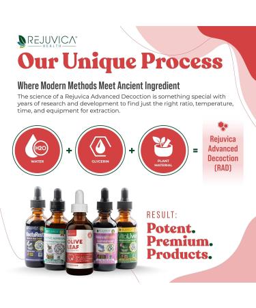 Rejuvica Active Olive Leaf Extract | Naturally Occurring Oleuropein Liquid Drops for Immune & Heart Support | Fast-Absorption, Vegan, Alcohol-Free | 4 fl oz - Buy Online on GoSupps.com
