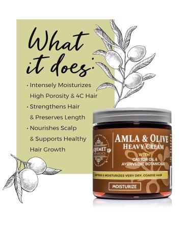 Qhemet Biologics Soften & Hydrate Duo: Castor & Moringa Serum + Amla & Olive Cream - 4C Hair Moisturizer & Softening Serum Set - Buy Online on GoSupps.com