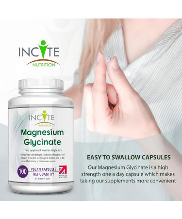 Premium 500mg Magnesium Glycinate Supplements - 100 Vegan Capsules (3 Month Supply) - Highest Bioavailability - Buy Online on GoSupps.com