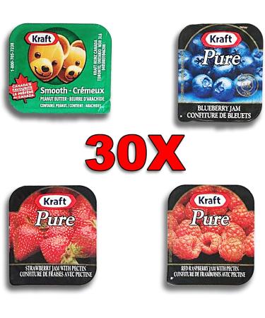 SugarPax - Kraft Peanut Butter Jelly Single-Portion Jams Bundle - Peanut Butter - Raspberry - Blueberry - Strawberry - Buy Online on GoSupps.com