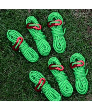 KRATARC 4m Outdoor Guy Lines Tent Cords with Aluminum Adjuster Tensioner - 6pcs Green Set for Camping, Hiking, Backpacking - Buy Online on GoSupps.com