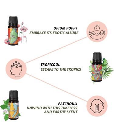Shop Folkulture Essential Oil Set - Patchouli & Cedarwood Diffuser Oils | 6 Scents for Home Fragrance | Aromatherapy Oil Set 0.06 Fl Oz - Buy Online on GoSupps.com