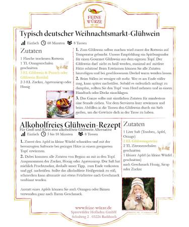  Feine W rze Mulled Wine Sauce for Home | 3 Premium Mulled Wine Spices with Recipe | Mulled Wine White Alcohol-Free Apple Punch | Gluten-Free | 85g - Buy Online on GoSupps.com