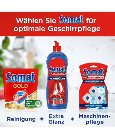 Somat Gold Dishwasher Tabs (22 Tabs) - Powerful Cleaning for Spotless Dishes at Low Temperatures | Extra Strength Dishwasher Flushing Tabs - Buy Online on GoSupps.com