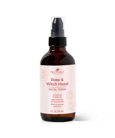 Plant Therapy Rose & Witch Hazel Facial Toner 4 oz Helps Minimize The Look of Pores Balances Excess Oil & Shine Hydrating & Soothing