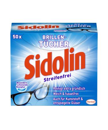 Sidolin glasses cleaning cloths (50 pieces) moist cleaning towels for glasses displays screens cleaning effortless and lint -free optimal for 50 pieces (1 Pack) - Buy Online on GoSupps.com