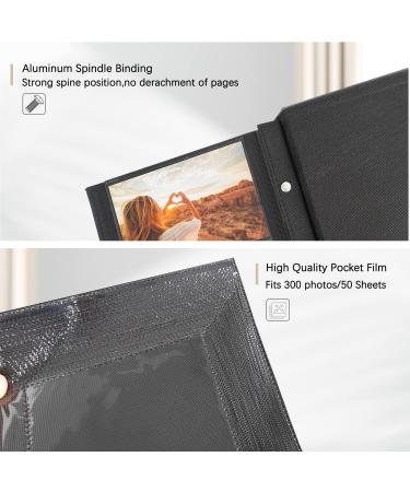Miaikoe 300 Pockets Grey Photo Album 6x4 | Large Capacity Linen Album for Family, Wedding, Anniversary | Holds 300 Horizontal 10x15cm Photos - Buy Online on GoSupps.com