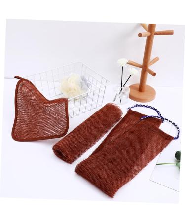 HAPINARY 1 Set Bath Towel Exfoliating Loofah Back Wash Scrubber Exfoliating African Net Towels Nylon Brown - Buy Online on GoSupps.com