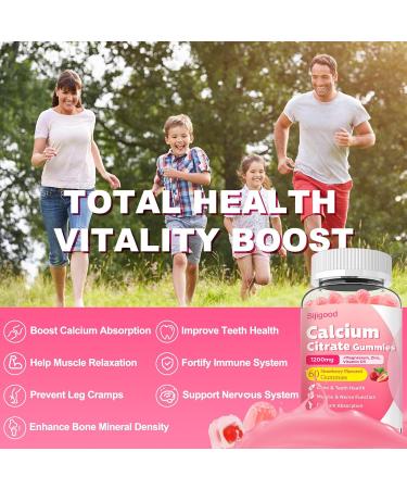 2 Pack Calcium Citrate Gummies 1200mg, Calcium Supplements for Women & Men, High Absorption Calcium Gummies with Vitamin D3, Magnesium & Zinc for Muscle, Bone & Immune Support, Strawberry Flavor Strawberry 60 Count (Pack of  - Buy Online on GoSupps.com