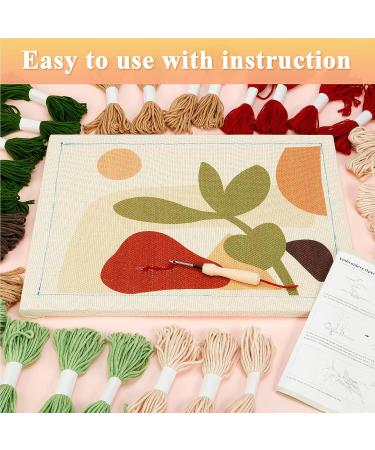 Pllieay Punch Needle Rug Kit - Square Carpet with Wood Frame, Plants Pattern, Yarns & Tools for Adult Beginners - Buy Online on GoSupps.com