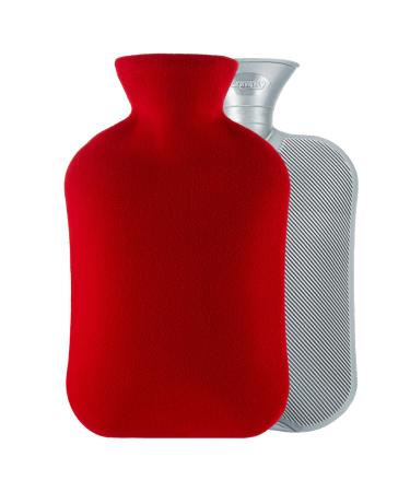 samply Hot Water Bottle with Soft Cover 2L Hot Water Bag for Neck and Shoulder Pain Relief Hot and Cold Therapies Hand Feet Warmer Red Light Red