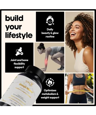 Stellar Health Clinical Mitochondrial Complex - Shilajit 5787mg Extract Equivalent NAD+ Booster - Ubiquinol CoQ10 Urolithin A NR PQQ ALA Astaxanthin - Energy Focus Strength - 60 Vegan Capsules - Buy Online on GoSupps.com