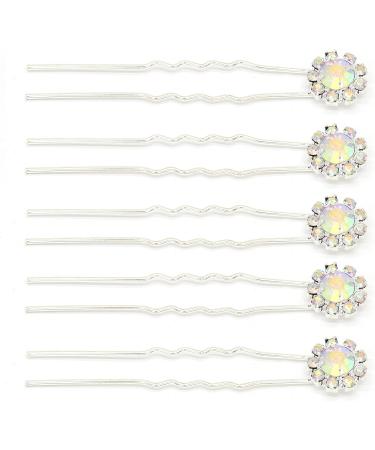 Ammei Crystal Bridal Hair Pins Clips Wedding Hair Accessories Hair Set Jewelry With Rhinestone For Brides and Bridesmaids Set Of 12 (AB Silver) - Buy Online on GoSupps.com