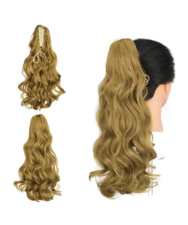 Gairyan ponytail extensions 45cm claw on ponytail hair part clip clip in extensions braid curly wavy wavy braid braid synthetic hair art hair hair extension for women (dark blonde) 45 cm dark blonde