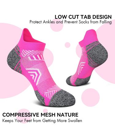 Aimerday Athletic Ankle Women's Compression Socks 5-Pack - Low Cut Performance Soft Tab Socks for Running and Sports - Cushioned and Cozy Garden Socks - Buy Online on GoSupps.com