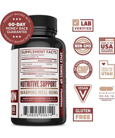 Zhou Ceylon Cinnamon: Supports Heart Health & Joint Mobility - 30 Servings 60 CT - Buy Online on GoSupps.com