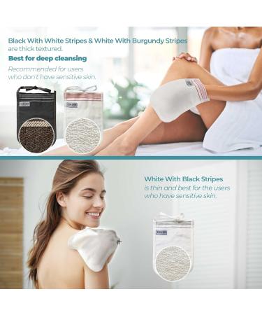 Turkish Exfoliating Gloves - 4Pcs Face & Body Exfoliation Mitts Kese Glove for Deep Scrub Brighten & Soften Skin - Hammam Spa Essential - Buy Online on GoSupps.com