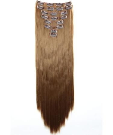 CAISHA by PRETTYSHOP XXL 24 8 Pieces Set Clip In Hair Extensions - Medium Brown #6 - Buy Online on GoSupps.com