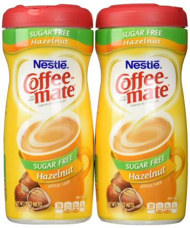 Coffee-Mate Sugar Free Hazelnut Powdered Coffee Creamer 10.2oz Canister (Pack of 2) by Coffee-Mate
