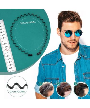PROUSKY Metal Headband for Boy Men Unisex Hair Band Headbands Metal Black Head Band Spring Wavy Nonslip Elastic Hair Accessories for Men Women (Mix) - Buy Online on GoSupps.com