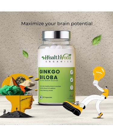 Generic Ginkgo Biloba 120 Mg | 60 Veg Capsules | Supports Better Concentration & Memory | for Both Men & Women - Buy Online on GoSupps.com
