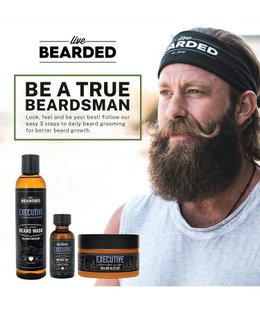 Live Bearded 3-Step Beard Grooming Kit - Canyon - Beard Wash, Oil, Butter - All-Natural Ingredients - Beard Growth Support - Made in USA - Buy Online on GoSupps.com