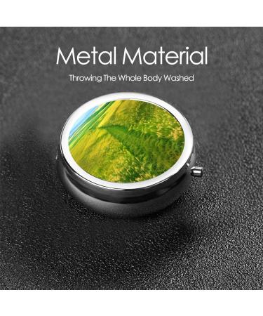 Grassland Paths Round Pill Box - 3 Compartment Portable Travel Organizer for Purse & Pocket - Buy Online on GoSupps.com