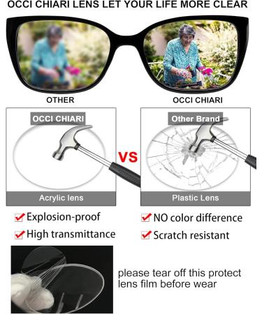 Shop OCCI CHIARI Women's Wide Square Reading Glasses | Adjustable Strengths 1.0 - 6.0 | Stylish & Comfortable Design - Buy Online on GoSupps.com