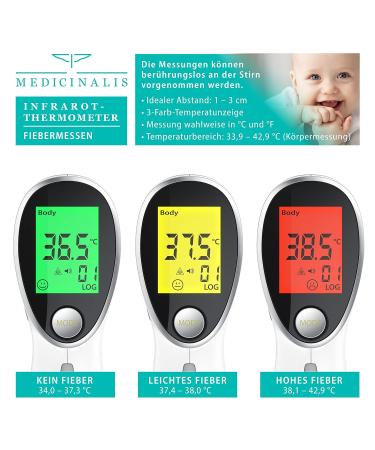 Medicinalis Contactless Forehead Thermometer - Accurate Digital Infrared Thermometer for Babies & Adults | Fast LCD Measurement - Buy Online on GoSupps.com